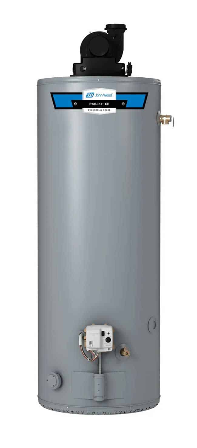 John Wood PROLINE XE Electric Water Heater, Natural Gas Power Vent, 50 gal Tank