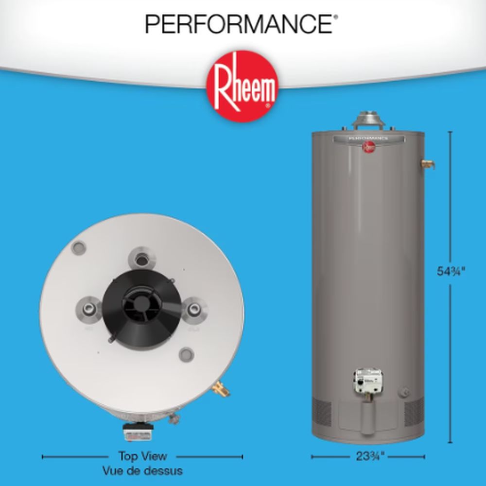 Performance 50 Gallon (189L) 6 Year 40,000 BTU Tank Natural Gas Water heater - Image 2